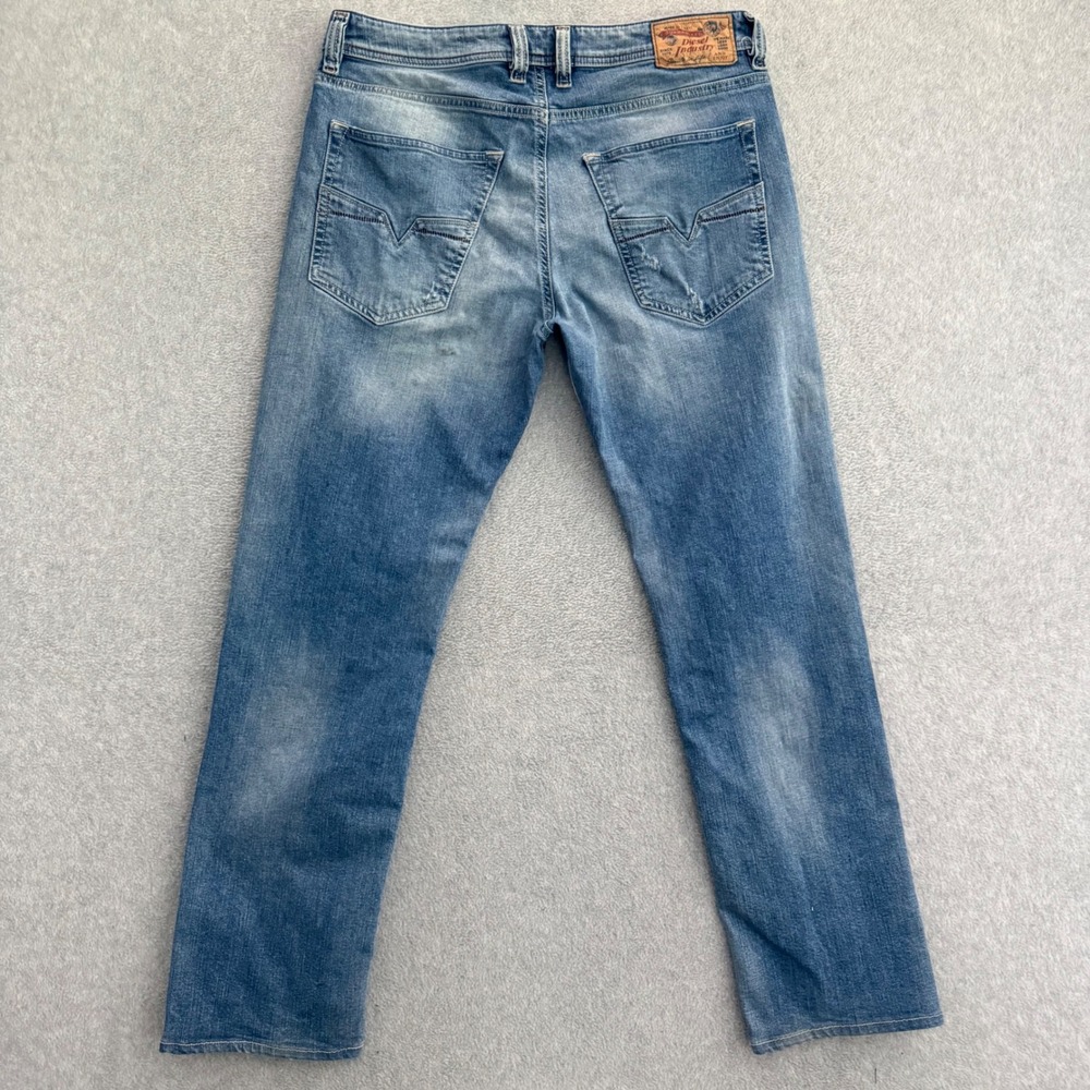 Diesel Larkee-Relaxed Jeans Mens 33x30 Blue Wash Comfort Straight Distressed - Picture 5 of 11